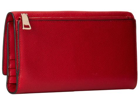 Coach Embossed Txtrd Leather Checkbook Wallet In Red Lyst