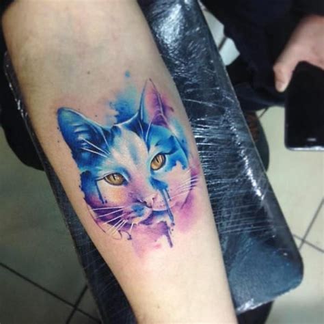 77 Stunning And Unique Watercolor Tattoos For Creative Minds Cute Cat