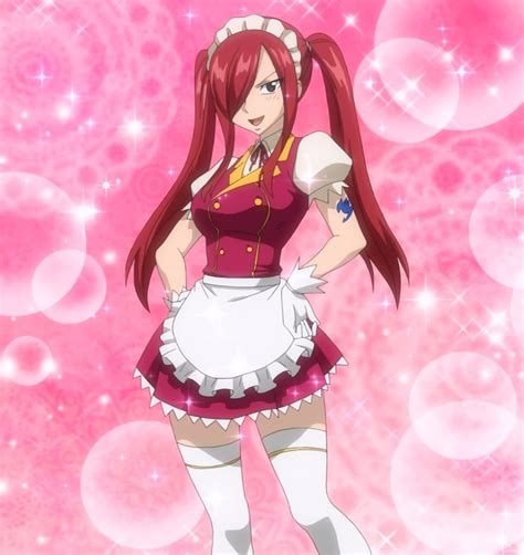 Erza Scarlet Wearing A Waitress By 5legacy On Deviantart Fairy Tail