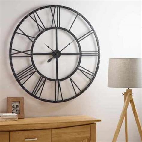 60cm Extra Large Roman Numerals Skeleton Wall Clock Big Giant Open Face