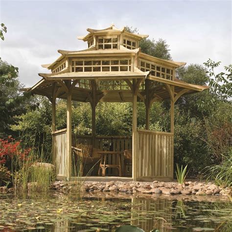Oriental Pagoda Six Sided Pressure Treated Rowlinson Free Delivery