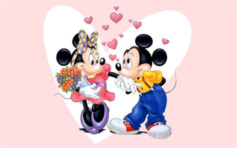 Hd Wallpaper Mickey Mouse And Minnie Love Couple Wallpaper Hd