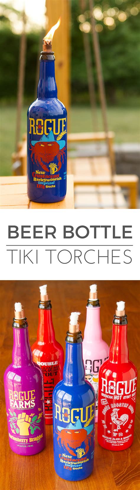 Beer Bottle Tiki Torches Using Colorful Rogue Craft