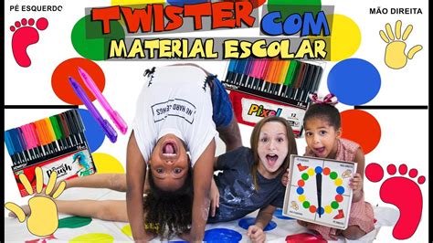 Desafio Twister Com Material Escolar Youtube