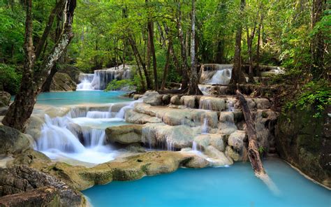 Free Download Tropical Waterfall Scenery Hd Wallpaper 2880x1800 For