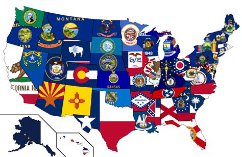 United States Flag Map Us States Flags State Flags United States Flag
