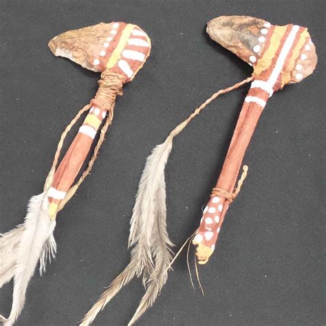 Authentic Indigenous Stone Ceremonial Painted Axes In Two Sizes