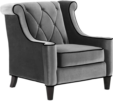 Barrister Gray Velvet Chair From Armen Living Coleman Furniture