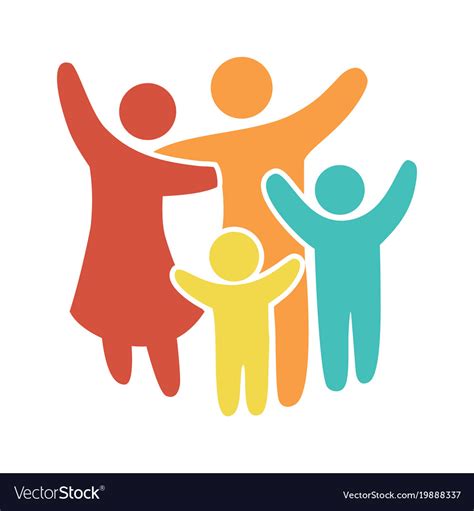 Check spelling or type a new query. Happy family icon multicolored in simple figures Vector Image