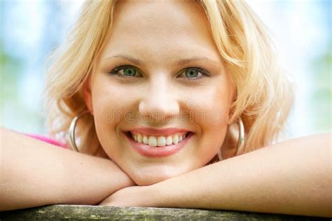 Beautiful Happy Woman Portrait Stock Photo Image Of Outside Middle