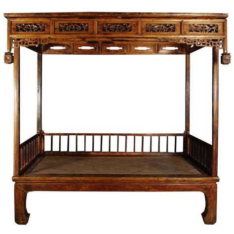 Antique Chinese Carved Canopy Bed With Alcove For Sale At 1stdibs