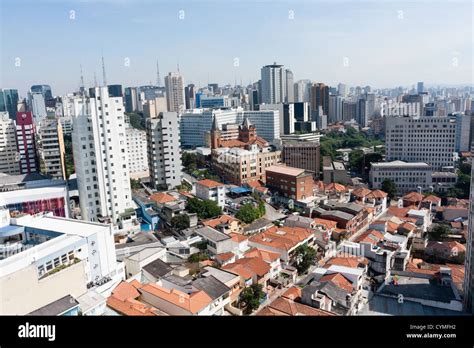 Buildings In Liberdade District Aerial View Downtown Sao Paulo