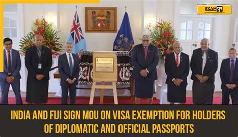 india fiji sign mou on visa exemption for diplomatic official passport holders