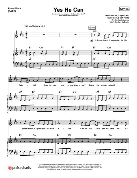 Yes He Can Sheet Music PDF CAIN PraiseCharts