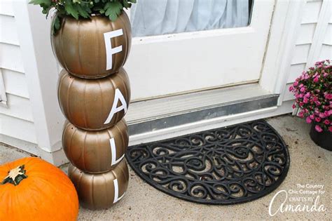 Stacked Pumpkin Planter A Great Craft To Welcome In Fall On Your Front