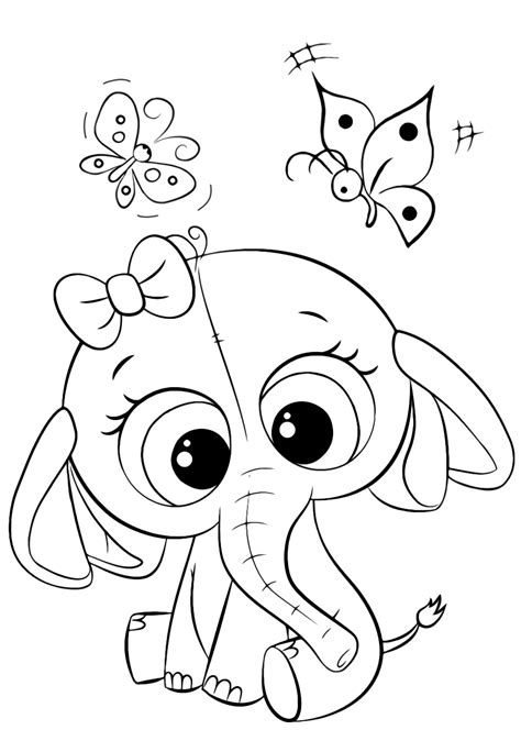 Cute Baby Elephant Coloring Pages For You