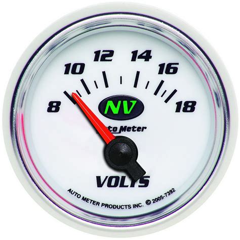 Autometer Nv Series 2 116 Voltmeter Gauge 8 18 Volts 7392