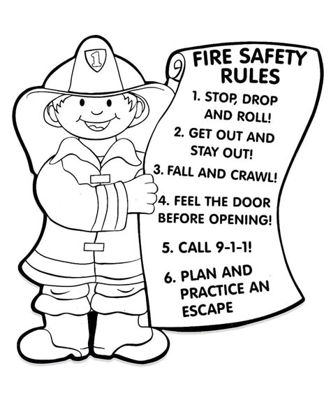 Fire Safety Rules Coloring Page Download Print Or Color Online For Free