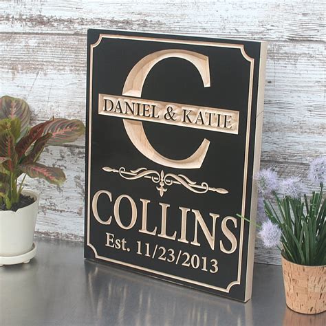 Custom Engraved Family Name Wood Sign, Personalized Wooden Plaque