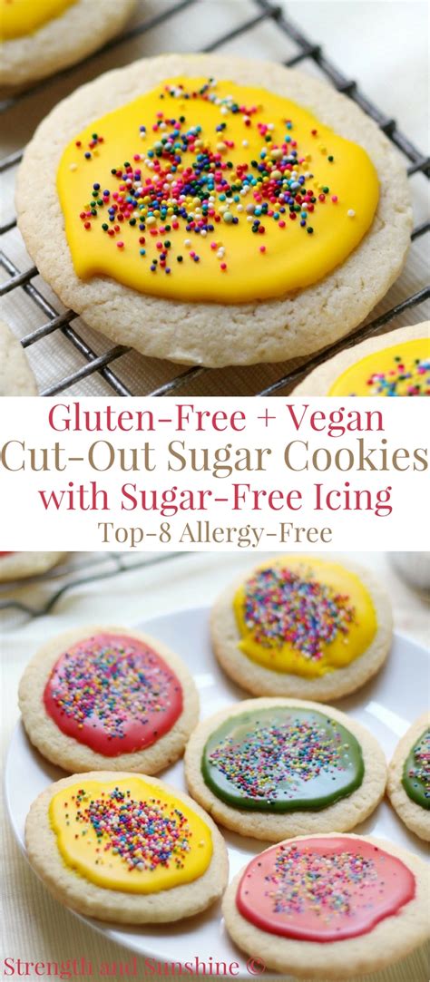 With crisp edges, thick centers, and room for lots of decorating icing, i know you'll love them too. Gluten-Free + Vegan Cut-Out Sugar Cookies with Sugar-Free ...