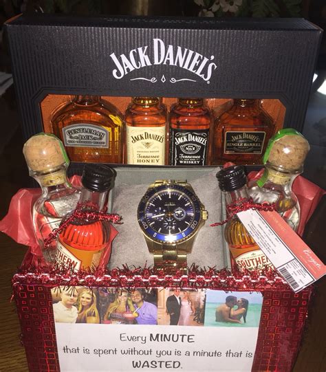 The time, effort, creativity, and love you spent on these gifts would make the recipients smile and treasure the gifts for years to come. DIY birthday gift for boyfriend! #birthday #watch #alcohol ...