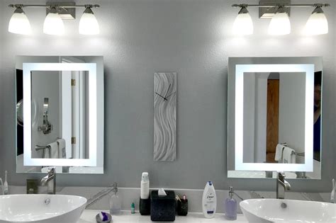 The gentle lighting will help you apply makeup or shave. Front-Lighted LED Bathroom Vanity Mirror: 36" x 48 ...