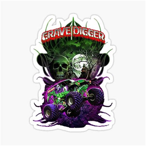 Grave Digger Monster Jam Monster Truck Classic Sticker For Sale By