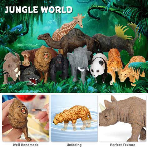Buy Safari Animal Toys Figures 12 Pcs Realistic Jumbo Wild Jungle
