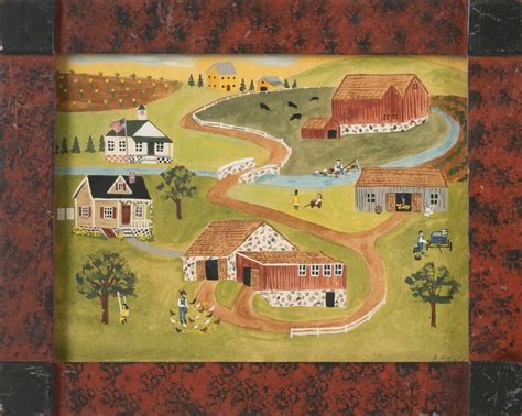 Evelyn S Dubiel Folk Art Style View Of A Town Mutualart