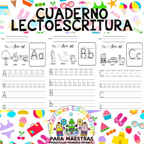 Cuaderno Lectoescritura Del Alfabeto Materiales Educativos Para Maestras