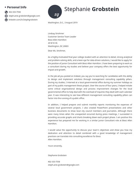 Consulting Cover Letter—examples And Ready To Use Templates