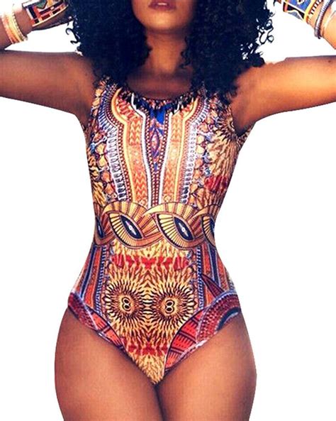 Pxmoda Womens One Piece African Dashiki Swimsuit Bikini Boho Beachwear Buy Pxmoda