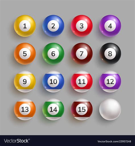 Colorful Billiard Balls With Numbers Royalty Free Vector