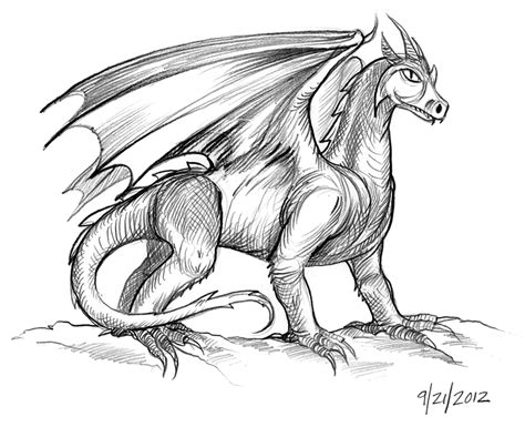 Realistic full body dragon drawing. Art By-Products: Another Dragon