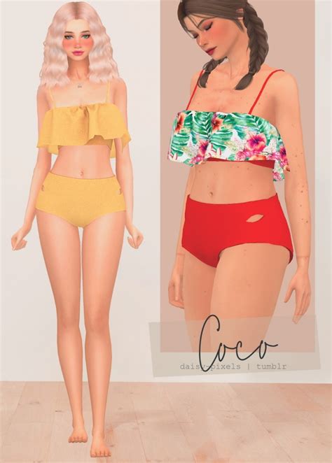 Coco Swimsuit Set At Daisy Pixels Sims Updates