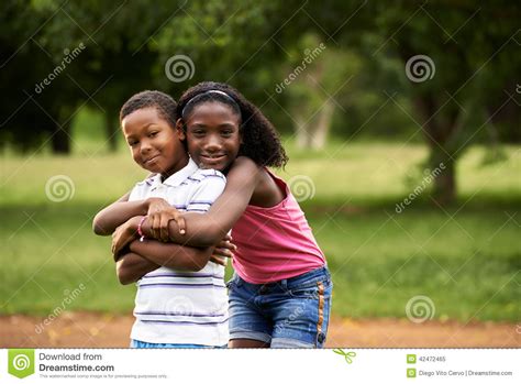 Children African Boy And Girl In Love Hugging Stock Photo Image 42472465