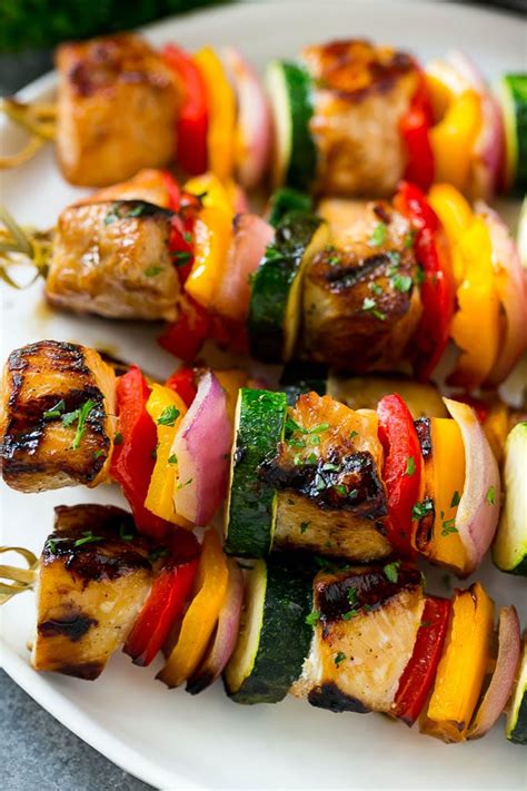 Grilled Chicken Kabobs With Peppers Onion And Zucchini Grilling