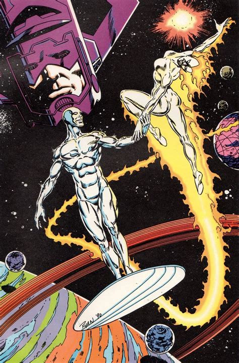 Silver Surfer And Nova Bd Comics Marvel Comics Art Marvel Comic Books