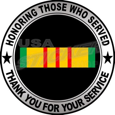 Us Army Vietnam Veteran “honoring Those Who Served” Thank You Sticker