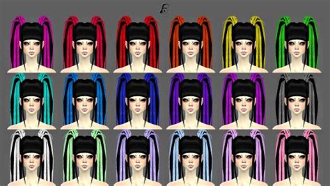 Sims 4 Hairs Decay Clown Sims Dreadfalls B Hairstyle