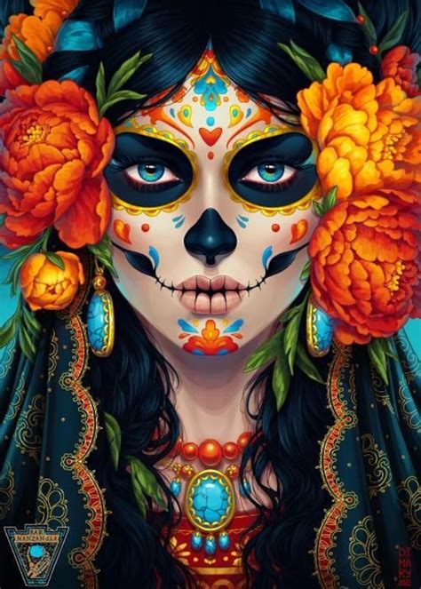 Day Of The Dead Realistic Makeup Pleated Face Mask With Etsy
