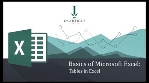Microsoft Excel Tutorials Basics Of Excel Tables In Excel Youtube