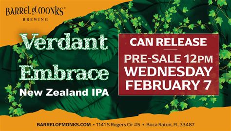 Verdant Embrace Can Release (Pre-sale Wednesday) - Barrelofmonks