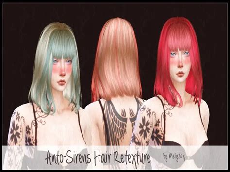 The Sims Resource Anto`s Sirens Hair Retextured By Melly20x Sims 4 Hairs