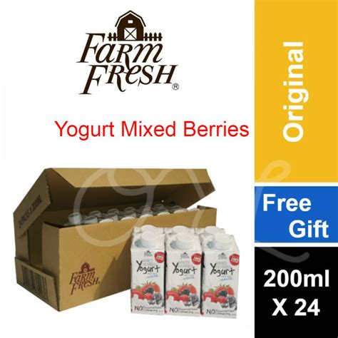 Farm Fresh Uht Mixed Berry Yogurt 200ml X 24packs Free T Lazada