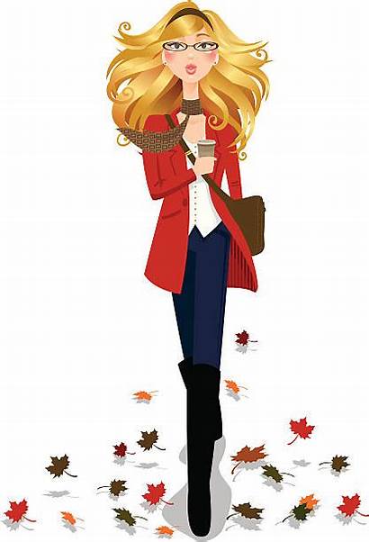 Fall Walking Students College Clip Illustrations Vector