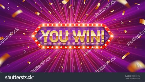 You Win Retro Winner Congratulation Banner Stock Vector Royalty Free