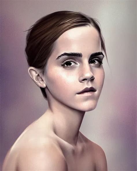 Detailed Digital Painting Of A Emma Watson Half Body Stable