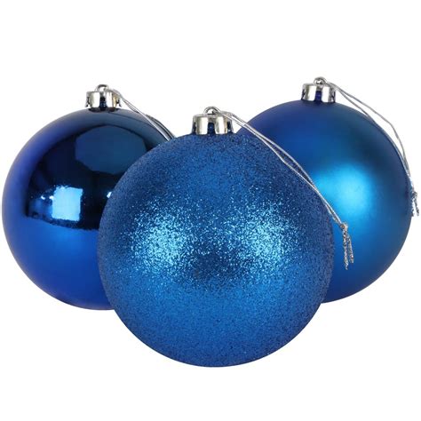 3 150mm Extra Large Baubles Shiny Matte And Glitter Design Christmas