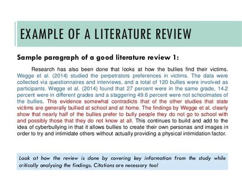 Writing A Literature Review A Quick Guide